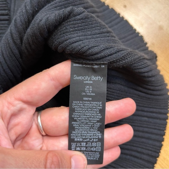 Sweaty Betty Resort Rib Racer Back Tank Midi Dress Size 6 Black & White - Picture 11 of 14